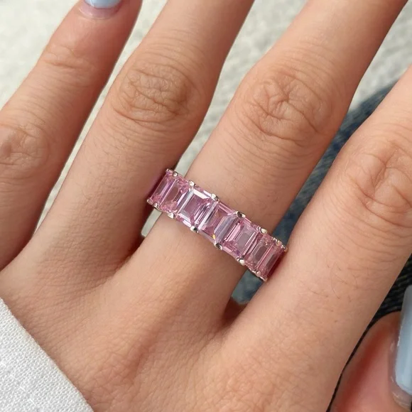 Pink rhinestones ring - Picture 7 of 7